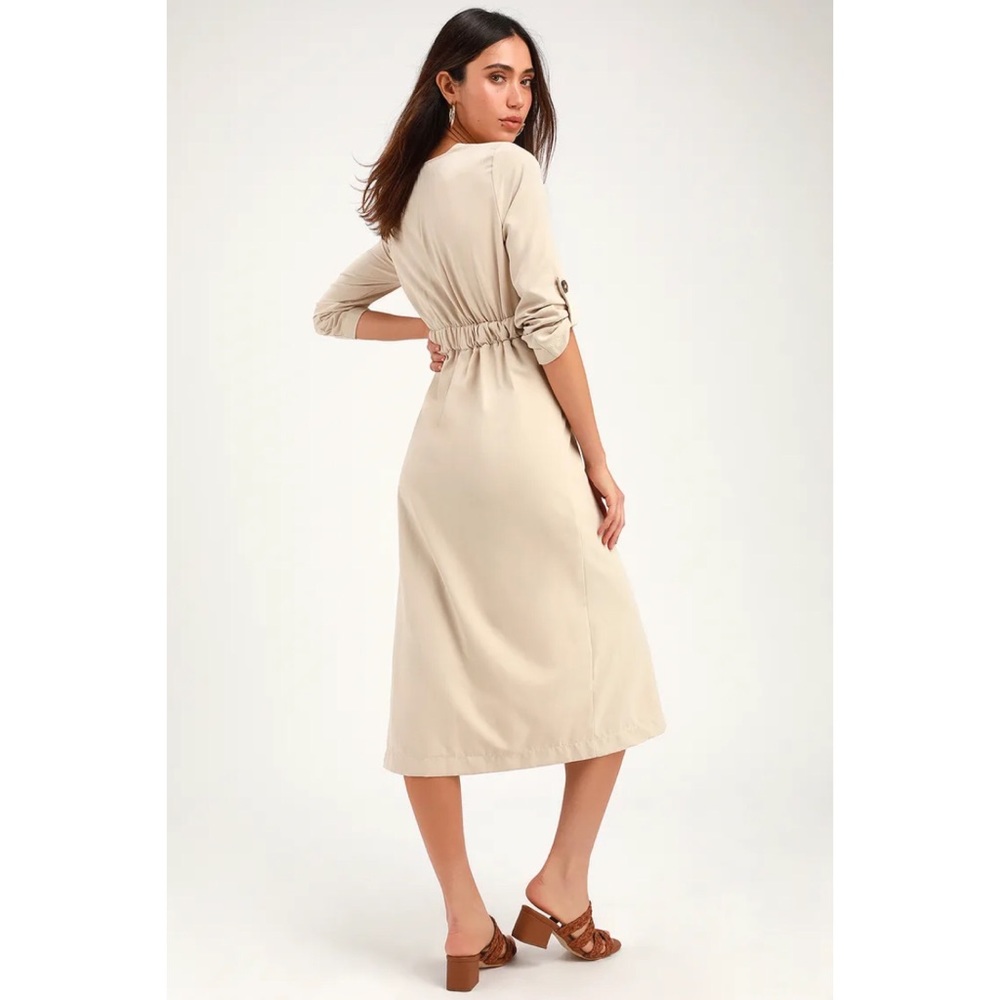 Lulus “City Dreaming” Casual Button Up Midi Dress - Picture 4 of 9